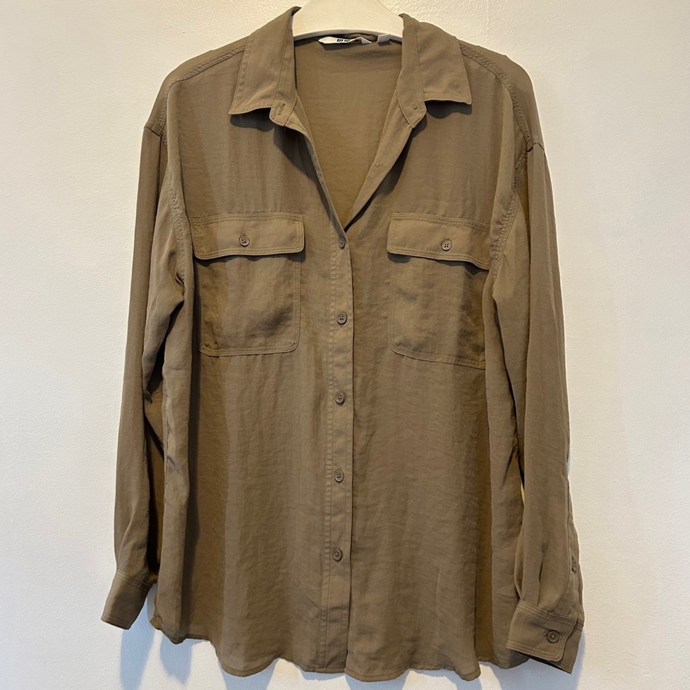 Casual Tan Button-Up Shirt